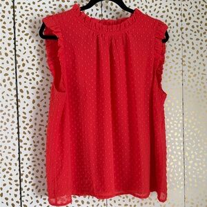J. Crew Vibrant Coral Sleeveless Blouse